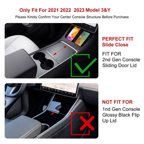 Interior ABS Center Console Organizer Tray Armrest Black Layer Hidden Cubby Drawer Storage Box + Co-pilot Glove Box Grocery Hanger Hooks Combo Kit Compatible with Tesla Model 3 Model Y 2021-UP