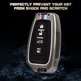 Key Fob Cover Case w/Keychain For Toyota Camry RAV4 Highlander Avalon C-HR Prius