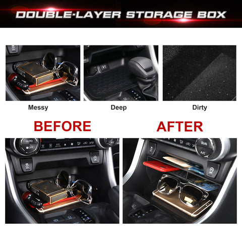 1X Center Console Storage Box Secondary Tray Organizer For Toyota RAV4 2019-2023