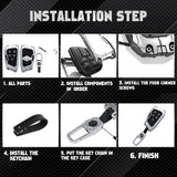 x xotic tech Mech Style Heavy Metal Key Fob Cover Compatible with Chevy Silverado 1500, GMC Sierra 1500 2022-2025, Chevrolet Tahoe 2024-2025, Zinc Alloy Key Case Protector Shell Keychain