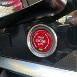 x xotic tech Real Carbon Fiber Push Start Button Trim, Engine Start Stop Button Ignition Button Cover Compatible with Cadillac XT4 2019+ XT6 CT5 2020+ or Corvette C8 2020 2021 2022 2023 2024 2025