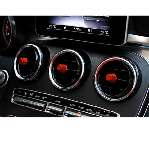 x xotic tech 5PCS Sports Aluminum Air Conditioner Vent/Opening Knob Decoration Covers Compatible with Mercedes W205 C-Class C180 C250 C300 C350 C400 C63 AMG 2015-2021, GLC Class 2016-2022