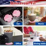 2.75" Flexible PVC Rhinestone Cup Coasters Patriotic Decoration For Men Women