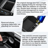 3PCS Center Console Organizer Tray Armrest Hidden Cubby Drawer Storage Box Compatible with Tesla Model 3 Model Y 2021-2024