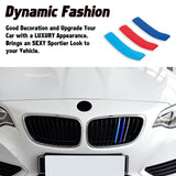 Set Tri-Colored Front Kidney Grille Strips Clip Cover For BMW 2 Series 2014-2020