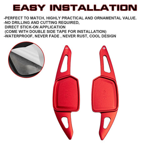 Red Aluminum Paddle Shifter Extension For Audi A5 A6 Q4 Q5 S6 Q6 SQ6 e-tron