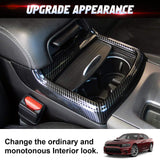 Carbon Fiber Texture Central Cup Holder Frame Trim Cover For Dodge Charger 2011-23