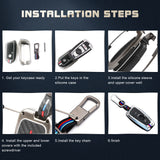 x xotic tech Key Fob Cover Case Compatible with BMW 1 3 4 5 6 7 Series X3 X5 X6 X7 M5 M6 GT3 GT5 Zinc Alloy Heavy Duty Shell Protector Holder Keychain with Carbon Fiber Pattern