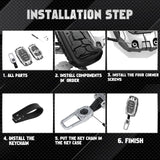 x xotic tech Mech Style Heavy Metal Key Fob Cover Compatible with Honda Civic, Accord, CR-V, HR-V, Pilot 2022–2026, Zinc Alloy Key Case Protector Shell Keychain