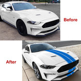 Double-Dual Sport Racing Vinyl Stripe Graphics Hood Roof Trunk Bumper Decal Sticker,Compatible with Ford Mustang 2015-2023