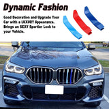 Tri-Colored Front Center Kidney Grille Strips Clip Cover For BMW X6 G06 2020-up