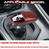 Gear Shift Knob Cover Trim Compatible with Dodge Challenger Charger 2015-up, Durango 2018-up Interior Accessories Decoration
