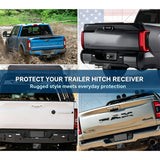 x xotic tech 2" American Flag Trailer Hitch Cover, Heavy Duty Carbon Steel Receivers Plug Cover with 5/8-Inch Anti-Theft Pin Diameter Trailer Hitch Lock For Pickup Trucks(5x3")