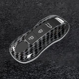 Carbon Fiber ABS Full Cover Remote Key Shell Cover For Porsche Cayenne Panamera