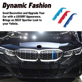 Tri-Colored Front Kidney Grille Strips Clip Cover For BMW 3 Series G20 2019-2022