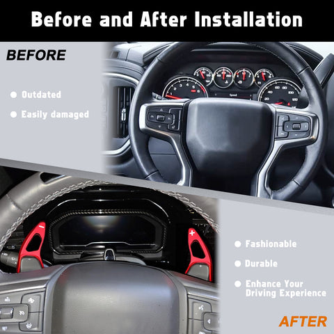 Aluminum Paddle Shifter Extension Decor Cover For Chevy Silverado GMC Sierra