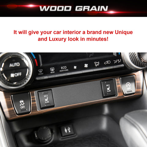 Wood Grain Console Control Function Button Trim For Toyota RAV4 2019-2024