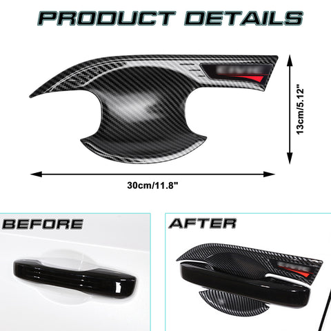 Carbon Fiber ABS Exterior Door Handle Side Mirror Cover Trim For Civic 22-23