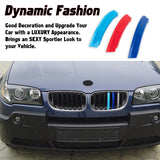 Tri-Colored Front Center Kidney Grille Strips Clip Cover For BMW X3 E83 2003-06