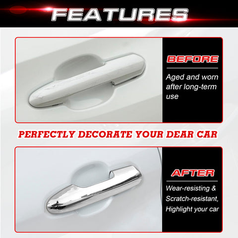 4PCS Exterior Door Handle Cover Trim For Toyota Highlander 2020-up, Carbon Fiber Pattern