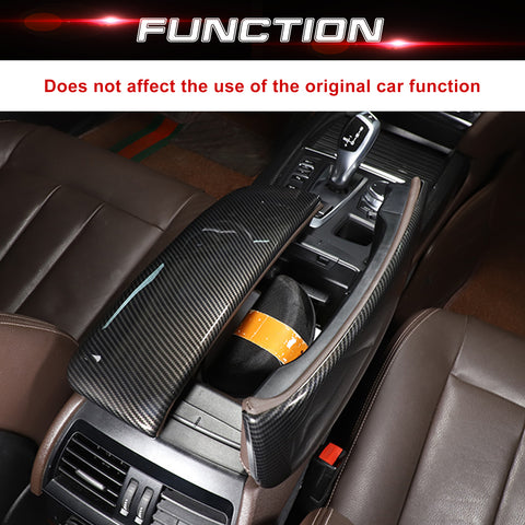 Xotic Tech Carbon Fiber Color Car Interior Center Armrest Box Cover, 2PCS Console Storage Box Protect Armrest Covers Trim Accessories Compatible with BMW X5 F15 F85 2014-2018 X6 F16 F86 2015-2019