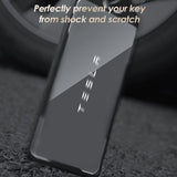 x xotic tech Transparent Card Key Holder, Card Protective Case Cover Comapatible with Tesla Model Y/3/S/X Cybertruck Accessories, Full Protection Key Fob Shell Key Chain(Aluminum Alloy)