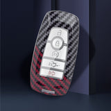 x xotic tech Glossy Black/Red Mix Color Carbon Fiber Texture Hard Plastic Key Fob Cover Case Compatible with Ford Mustang Explorer Fusion Edge Expedition Bronco Ecosport Ranger F150 F250 F350 F450