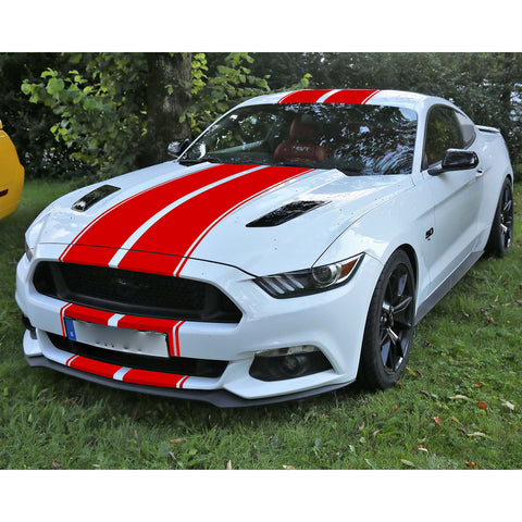 Double-Dual Sport Racing Vinyl Stripe Graphics Hood Roof Trunk Bumper Decal Sticker,Compatible with Ford Mustang 2015-2023