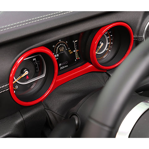 x xotic tech Dashboard Cluster Panel Gauges Cover Trim Ring Compatible with Jeep Wrangler JL JLU 2018-2023 & Gladiator JT 2020-2023 Interior Accessories(3Pcs)