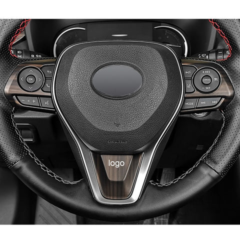 Wood Grain Steering Wheel w/ Bottom Piece Cover For Toyota RAV4 2019-2024