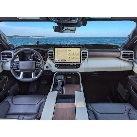 Black Non-Slip Dash Overlay Cover Dashboard Poly Mat For Toyota Tundra 2022-2025