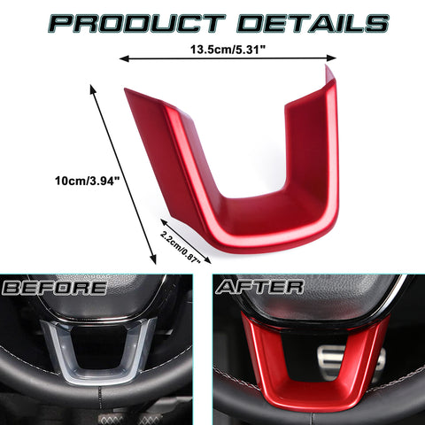 Red Steering Wheel Upper Stripe Bottom Panel Cover Trim For Honda Civic 22-up