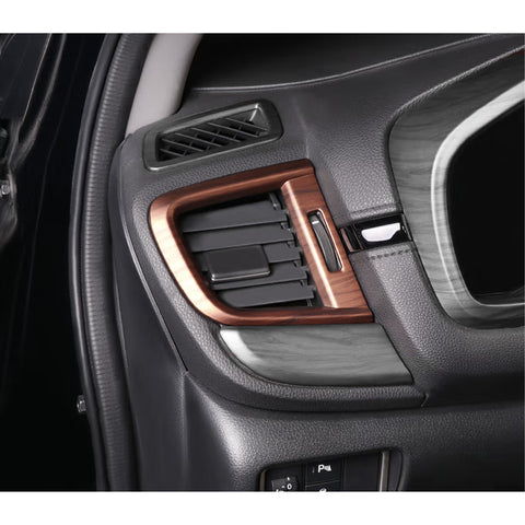 Peach Wood Style Side AC Vent Outlet Frame Cover Trim For Honda CR-V 2017-2022