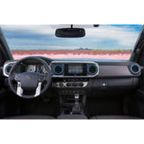 Blue Inner & Outer AC Air Outlet Ring Surround Cover For Toyota Tacoma 2016-2023