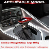 Gear Shift Knob Cover Trim Compatible with Dodge Challenger Charger 2015-up, Durango 2018-up Interior Accessories Decoration