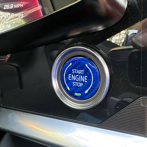 x xotic tech Real Carbon Fiber Push Start Button Trim, Engine Start Stop Button Ignition Button Cover Compatible with Cadillac XT4 2019+ XT6 CT5 2020+ or Corvette C8 2020 2021 2022 2023 2024 2025