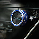 Blue Engine Start Button Switch + AC Climate Knob Cover For Toyota Camry 2021+