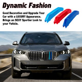 Set Tri-Colored Front Kidney Grille Strips Clip Cover For BMW X5 G05 2024 2025