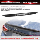 Chrome Delete Blackout Vinyl Overlay for Infiniti Q50 2018-2024 Rear Trunk Trim