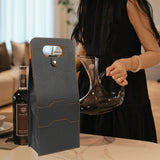 2-Bottle Leather Wine Tote Bag Protector Champagne Gift Bag with Handle For Gift