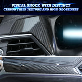Red+Carbon Fiber Gear Shift Panel Dash Stripe Cover Trim For BMW 3-Series G20