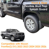 x xotic tech Mud Flaps Splash Guard Compatible with Nissan Frontier S/SV 2022 2023 2024 2025 2026 2027, No Drill Front & Rear Mudguards Fender Protector Set w/Hardware Pickup Truck Accessories(4PCS)