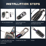 x xotic tech Key Fob Cover Case Compatible with BMW 1 3 4 5 6 7 Series X3 X5 X6 X7 M5 M6 GT3 GT5 Zinc Alloy Heavy Duty Shell Protector Holder Keychain with Carbon Fiber Pattern