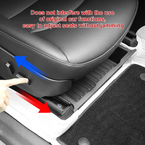 2PCS Interior Front Under Seat Insert Storage Organizer Hidden Tray Underseat Bins Box Accessories Compatible with Tesla Model Y 2020-2023