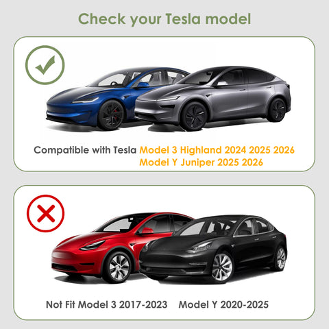 2pcs/Set Dashboard Panel Wrap Decor Cap for Tesla Model 3/Y Highland Juniper