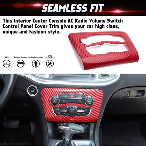 Carbon Look Air Conditioner Switch Panel Cover Trim for Dodge Charger 2015-25
