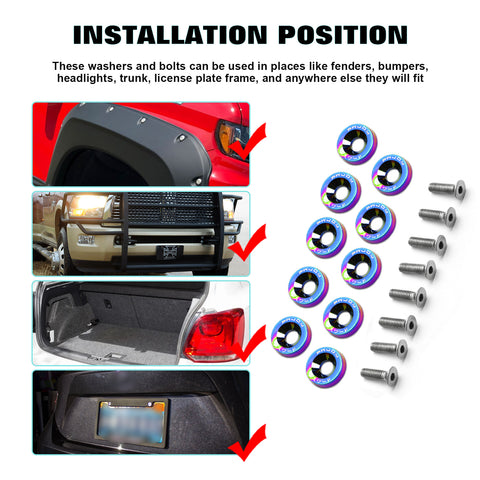 JDM Front Hood Vent Space Riser Spacer Modification + Fender Bumper Washer Engine Bolt Bay Dress Up Kit