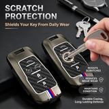 Gunmental Heavy Duty Remote Key Fob Cover Case w/Keychain for RAM 1500 2500 3500