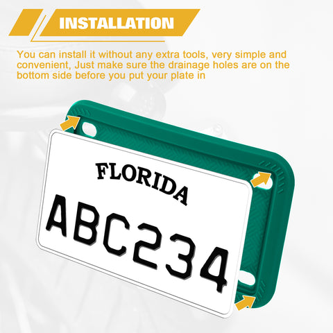 x xotic tech Motorcycle Silicone License Plate Frames, Motorbike License Plate Holder, Rust Proof, Rattle Proof, Weather Proof