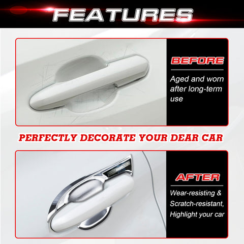 4PCS Exterior Door Handle Bowl Cover Trim For Toyota Highlander 2020-up, Carbon Fiber Pattern